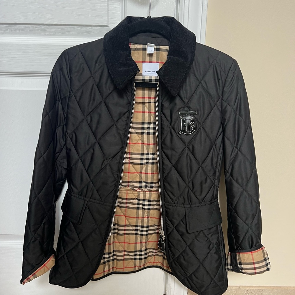 Burberry Black Jacket with Check Lining